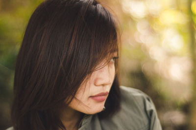 Close-up portrait of a young woman