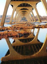 High angle view of bridge against sky