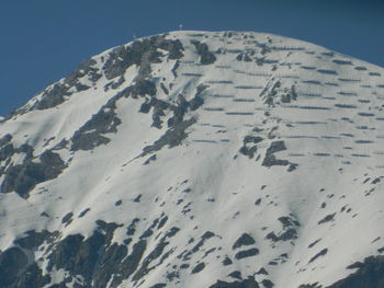 Scenic view of snow covered mountain against sky