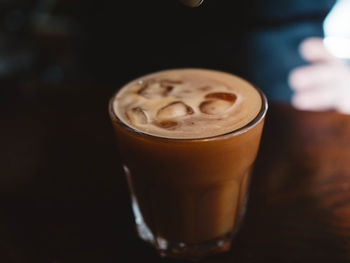 Close-up of coffee cup on table