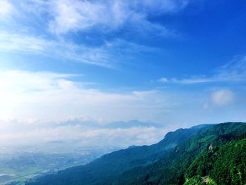 Scenic view of mountains against sky