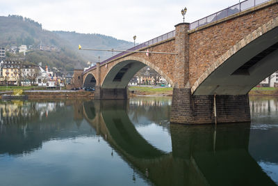 Bridge over river against sky