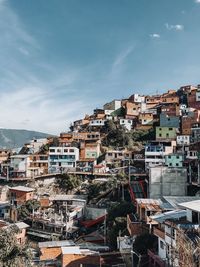 High angle shot of townscape medellin comuna 13