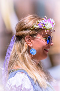 Close-up portrait of a beautiful young woman