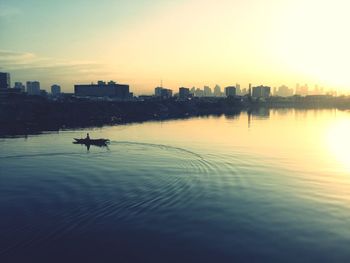 View of river at sunset