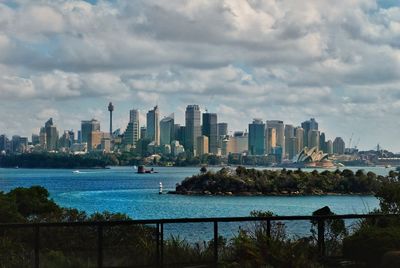 City skyline at background