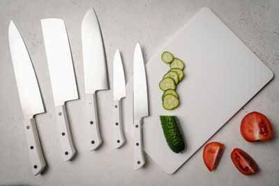 High angle view of food on table