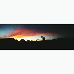 Silhouette landscape against sky during sunset