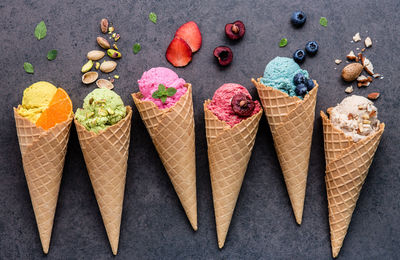 Close-up of ice creams