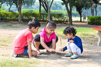 Children playing in park