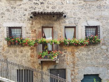 Low angle view of old house