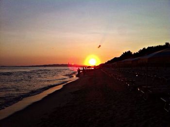 Scenic view of sea at sunset