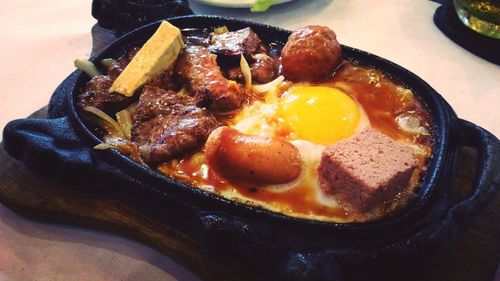 Close-up of breakfast