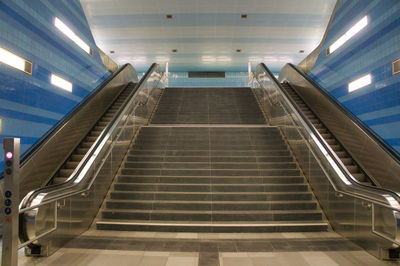 Low angle view of escalator