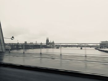 View of bridge over river against sky