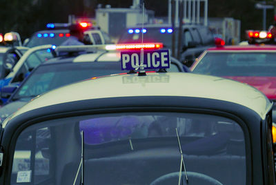 Police car on road