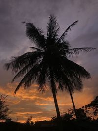 Silhouette palm trees against sky during sunset