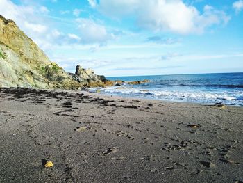 Scenic view of beach against sky