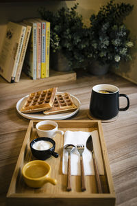 Close-up of food on table