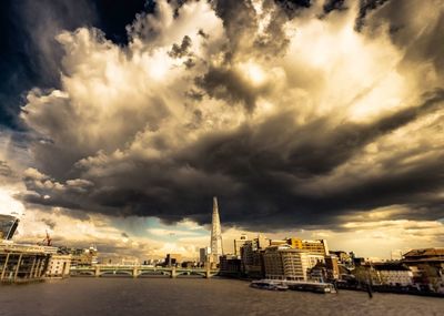 Cloudy sky over city