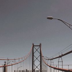 Low angle view of suspension bridge