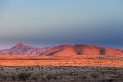 Scenic view of desert against sky