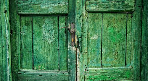 Close-up of old wooden door