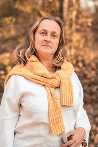 Portrait of a woman in autumn