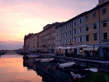 View of city at sunset