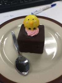 Close-up of cake in plate