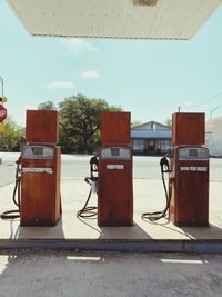 Telephone booth against sky