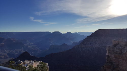 Scenic view of rocky mountains against sky