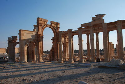 Old ruins against blue sky