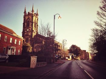 Road along buildings