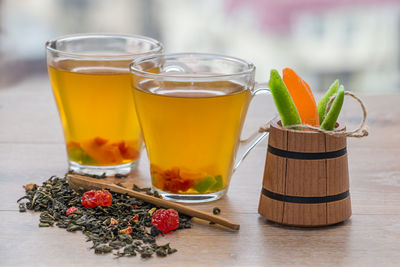Close-up of drink on table