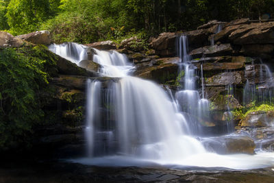 Scenic view of waterfall in forest