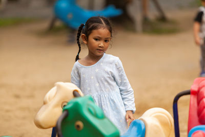 Girl playing at playground