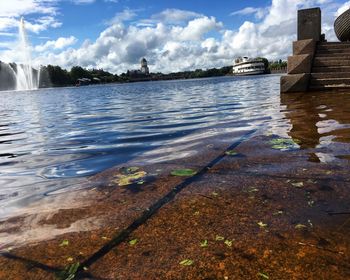 Scenic view of river against sky