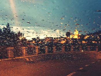 View of rain drops on glass