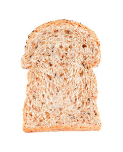 Close-up of bread against white background