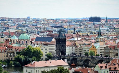 Aerial view of buildings in city