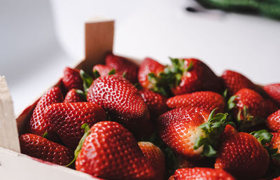 Close-up of strawberries in bowl