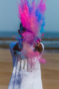 Holi color powder splash photo 