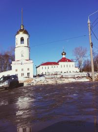 View of church against blue sky