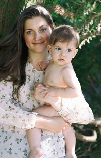 Portrait of mother and baby