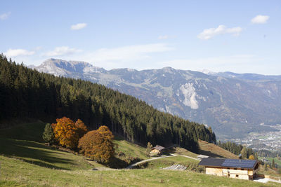 Scenic view of mountains against sky