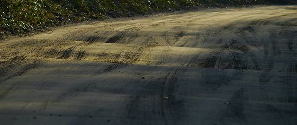 High angle view of sand at beach