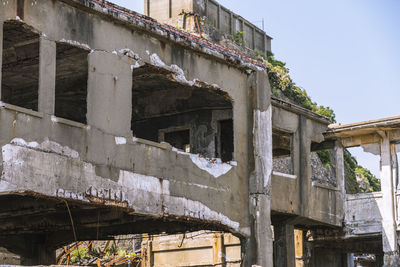 Low angle view of old abandoned building