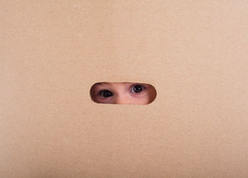 Portrait of cute boy peeking