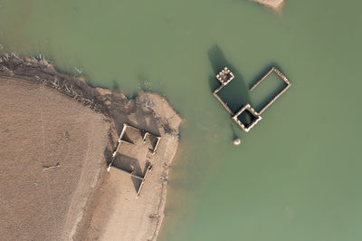 High angle view of beach